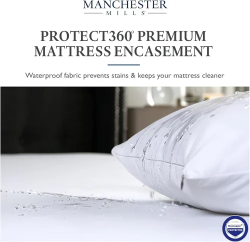 Vista 3 de Protect360 Premium - Funda y protector de colchón – Matrimonial, protección del producto Microban, poliéster de punto, impermeable, prevención