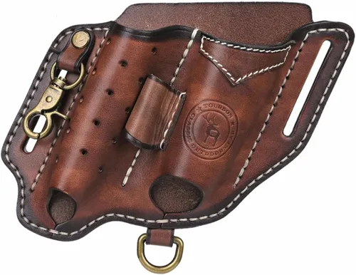 Vista 7 de Funda multiherramienta de cuero para cinturón compacto EDC bolsa de bolsillo 5 en 1 organizador