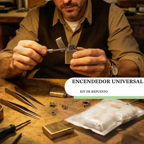 Vista 3 de Guata de algodón y fieltro y mecha para encendedor universal, kit de reparación de reemplazo de encendedor fácil de usar