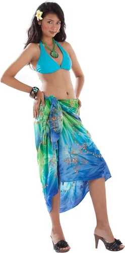 Vista 4 de Sarongs bordados de teñido anudado para mujer