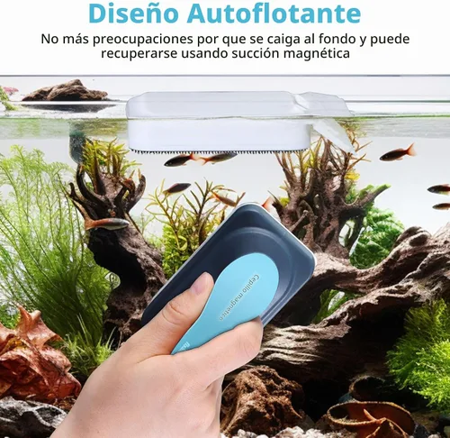 Vista 4 de fishkeeper Limpiador magnético de vidrio para acuario, herramienta de limpieza con imán de algas para pecera, con raspador de algas para acuarios