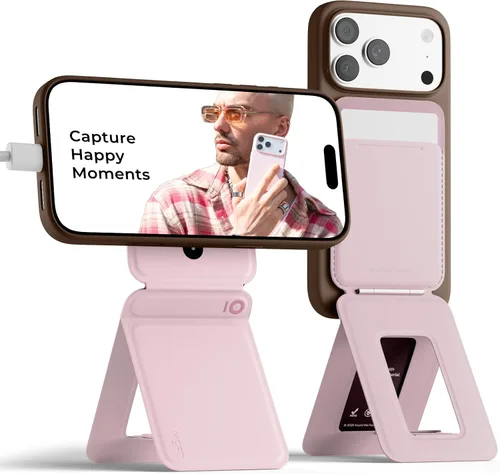 Vista 48 de MOFT MOVAS - Cartera de trípode para iPhone, múltiples ángulos, soporte de teléfono ligero y portátil, cartera magnética de cuero vegano MOVAS