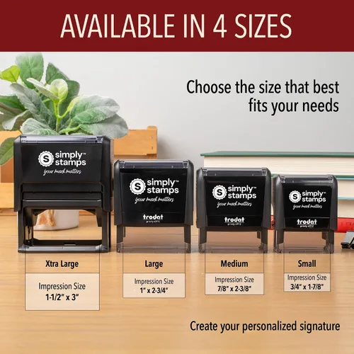 Vista 5 de Sello de firma personalizada - Insignia personalizada - Autoentintado - ¡Tu elección de 7 colores de tinta! (1, Grande)