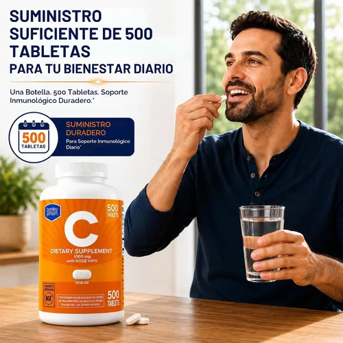 Vista 4 de berkley jensen 1000mg Vitamin C Supplement with Rose Hips, 500 Tablets