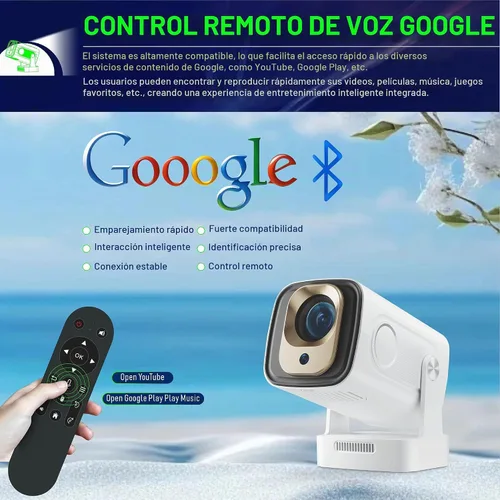 Vista 4 de Proyector portátil de enfoque automático, mini proyector con WiFi y Bluetooth nativo 1080P compatible con resolución 4K con BT5.4 WIFI6 300 ANSI