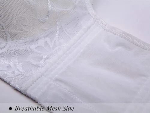 Vista 5 de Sujetadores push up para mujer, talla grande, encaje floral, con aros, copa suave, brasier diario