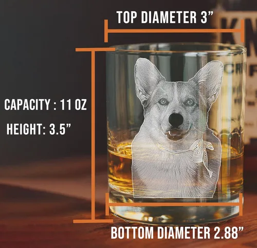 Vista 4 de Vaso de whisky grabado personalizado de 11 onzas, regalos personalizados para hombres, él, día del padre, imagen fotográfica grabada personalizada