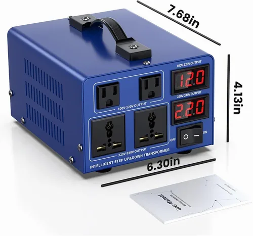 Vista 7 de Transformador de conversión de voltaje de 1000 vatios de alta resistencia, CA de 110 V/120 V/220 V/240 V, con protección de disyuntor reiniciable
