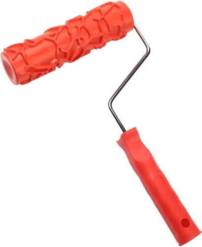 Vista 11 de Auniwaig Brocha de rodillo de pintura de goma en relieve rojo de 12.59 pulgadas para pintura de pared del hogar EG100T patrón de ladrillo DIY