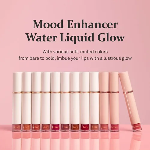 Vista 2 de HINCE Mood Enhancer Water Liquid Glow - Tinte labial no pegajoso e impermeable para mujeres - Brillo de labios de larga duración para brillo natural