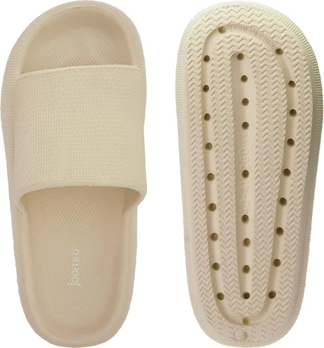 Vista 5 de Joomra - Sandalias acolchadas tipo pantuflas para mujeres y hombres, antideslizantes, de secado rápido, sandalias para baño, con suela gruesa