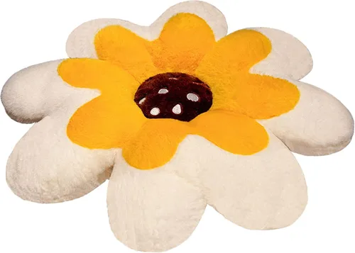 Vista 8 de Cojín de felpa con diseño de margaritas, cojín de flores, tapete lumbar para dormitorio, oficina, decoración del hogar y auto (17.7 pulgadas, verde)