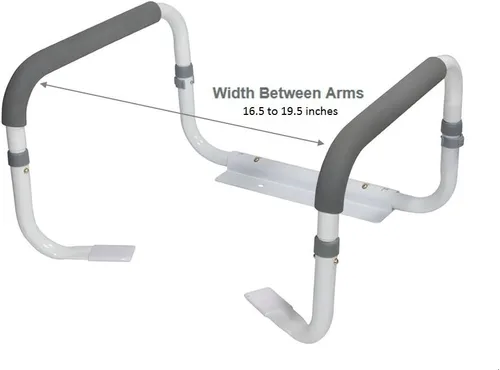 Vista 6 de Drive Medical - Barra de apoyo para inodoros, color blanco Bathroom Grab Bar Mounts Near the Toilet to Provide Sturdy, Reliable Support and