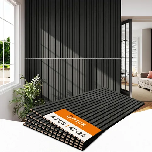 Vista 15 de Upick Paneles de pared acústicos de MDF que absorben el sonido, paquete de 2 paneles de pared de espuma a prueba de sonido de 94.5 x 23.4 pulgadas