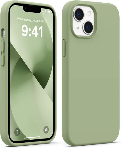 Vista 11 de AOTESIER Funda compatible con iPhone 13, [Serie Slim de silicona] Funda protectora de cuerpo completo a prueba de golpes con forro de microfibra