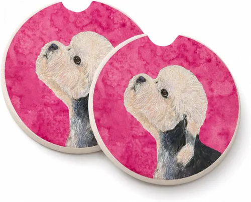 Vista 55 de Caroline's Treasures SS4767-BUCARC - Juego de 2 portavasos para automóvil, diseño de bulldog inglés, absorbentes para automóvil, portavasos