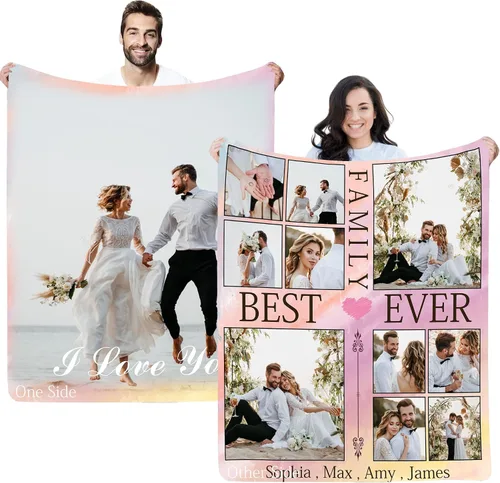 Vista 12 de Regalos personalizados de cumpleaños para el Día del Padre, para papá, abuelo, hombres, manta personalizada con fotos para mi papá, regalos de hija