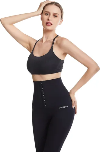 Vista 9 de OCIOVAN Pantalones de yoga de cintura alta para mujer con cinturón de corsé de cintura ajustable pantalones deportivos para entrenamiento de cintura