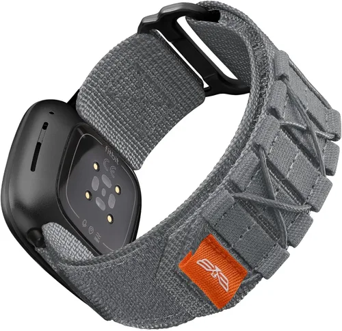 Vista 12 de Bandletic Bandas tácticas resistentes compatibles con Fitbit Versa 4 bandas/Versa 3/Sense 2/Sense, correas deportivas de nailon militar suave y Negro