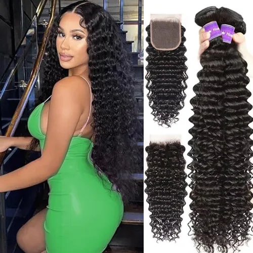 Vista 22 de Paquetes de Cabello Humano de Ondas Profundas （12 14 16 ）12A 100% Sin Procesar Cabello Humano Virgen Brasileño Profundo Rizado Tejido de Cabello
