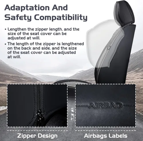 Vista 3 de Fundas de Asiento de Coche para Nissan Murano 2003-2026, Funda de Asiento Completa de Piel Nappa Impermeable, Protector de Asiento Automotriz Gris