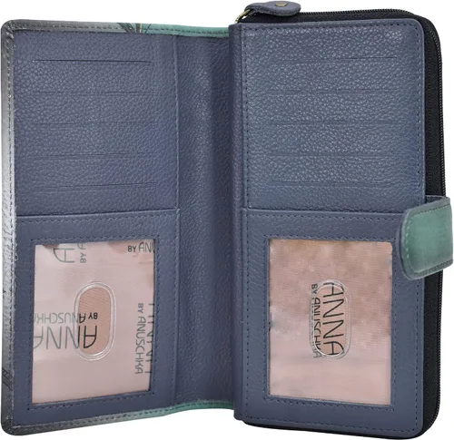 Vista 4 de Anna by Anuschka Women's Hand Painted Genuine Leather Two Fold Wallet