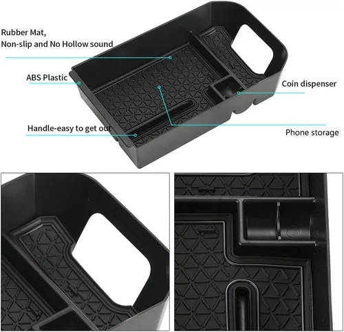 Vista 3 de D-Lumina Organizador de consola central RAV-4 - Compatible con Toyota RAV4 2019 2020 2021 2022 2023 2024 2025 - Bandeja de almacenamiento secundaria