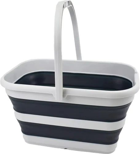 Vista 14 de SAMMART Cubo de agua plegable rectangular de 12 litros (3.1 galones) para campamento, pesca (gris (juego de 2))