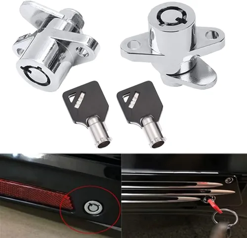 Vista 2 de Cerraduras rígidas de alforja de 2 llaves para Harley Davidson Touring Electra Street Glide Road King Glide 1993-2013 Negro#lacth#2+2