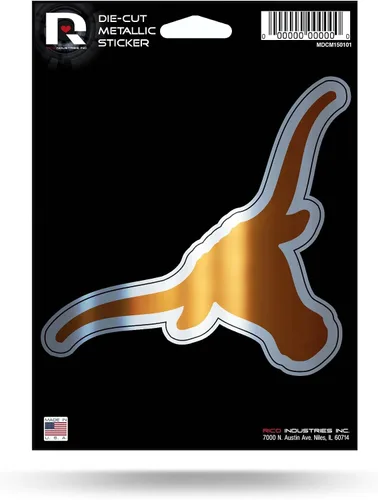 Vista 52 de Rico Industries NCAA - Calcomanía metálica troquelada de 5 x 7 pulgadas (decoración automática o para el hogar)