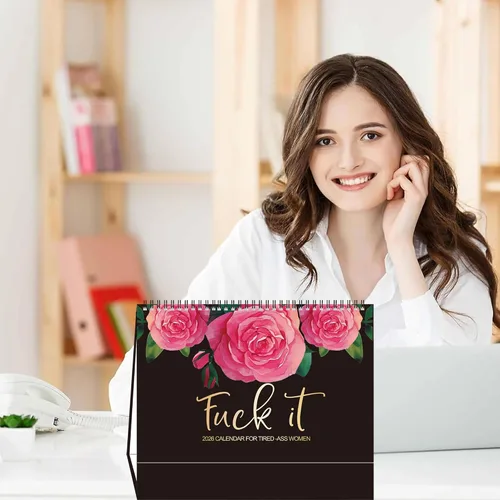 Vista 6 de 2026 Fuck It Calendario de Escritorio para Mujeres Cansadas 2026 Planificador Gracioso Calendario de Broma para el Hogar y la Oficina en la Pared
