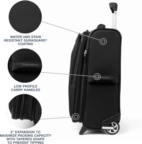 Vista 3 de Maxlite 5 Equipaje Ligero Expandible de Lado Suave con Ruedas Spinner, Negro, Maleta de mano de 20 pulg.