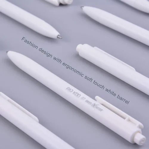 Vista 5 de ParKoo Bolígrafos de gel retráctiles: tinta negra de 12 quilates, punta fina de 0.028 in, bolígrafo blanco, bolígrafos de escritura suave de secado