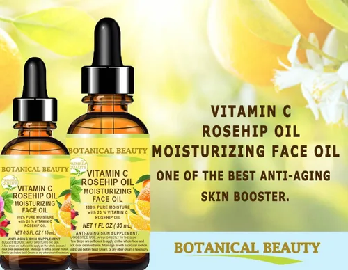 Vista 2 de Botanical Beauty VITAMINA C Aceite de rosa mosqueta hidratante Aceite facial antienvejecimiento, regenerador y nutritivo 20% de vitamina C, aceite