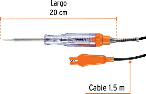 Vista 3 de Truper Probador de circuito con clip de cocodrilo #13985