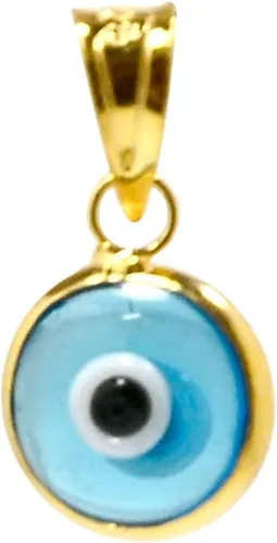 Vista 7 de Collar con colgante de ojo malvado de 7 mm de vidrio redondo en plata de ley 925 (solo colgante) - 7 colores para elegir para hombres y mujeres