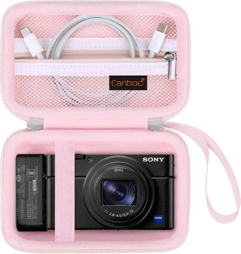 Vista 9 de Canboc Funda de transporte para cámara digital compacta Sony RX100 VII/ RX100 VI/ RX100 V/ RX100 IV/ RX100 III, bolsa para cámara de vlogging tipo