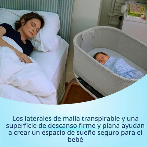 Vista 4 de Graco® SmartSense - Cuna calmante para bebé, cuna inteligente para recién nacido, detecta y responde automáticamente a los lloros del bebé
