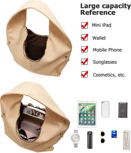 Vista 6 de myfriday Vintage Large Hobo Shoulder Bag for Women Soft Tote Purse and Handbag with Adjustable Strap