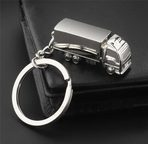 Vista 5 de Ergugos Llavero de metal para camión, llavero de camión, llavero de coche, llavero para llaves de coche, regalo creativo, encantador llavero