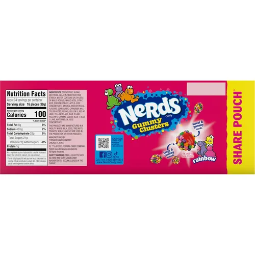 Vista 9 de NERDS Gummy Clusters Candy, arcoíris, crujiente y gomoso, 3 onzas (paquete de 12)