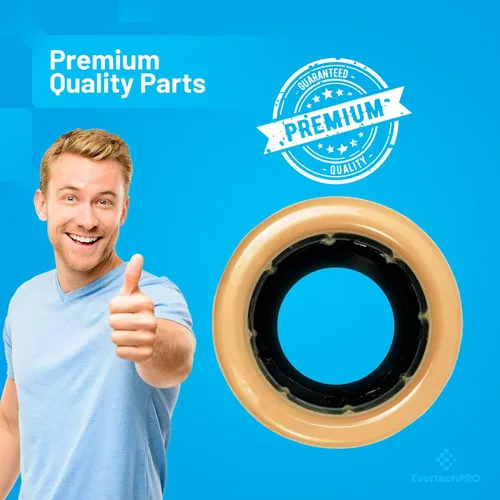 Vista 3 de EvertechPRO Kit universal de repuesto de anillo de cera de inodoro extra grueso para toma de suelo con embudo de brida de goma negra, junta
