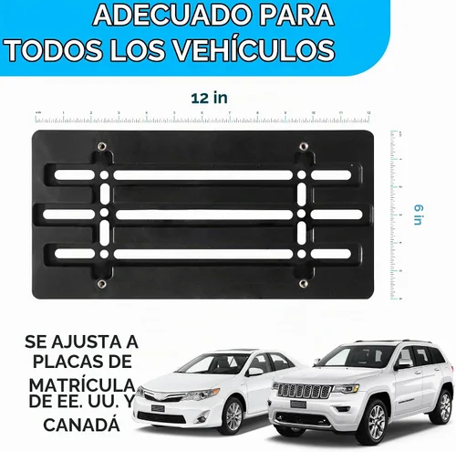 Vista 3 de Soporte de Placa de Licencia para Parachoques Delantero, Juego de Soporte de Placa con 6 Tornillos Únicos y Juego de Llaves, Kit de Montaje de Placa