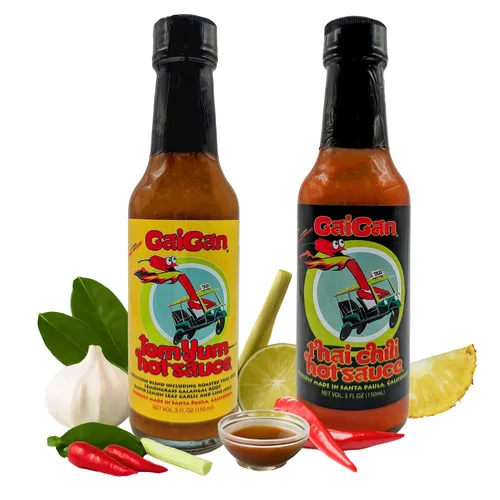 Vista 8 de GaiGan - Salsa picante de ajo, chile tailandés y glaseado, condimentos veganos totalmente naturales sin gluten con bajo contenido de sodio y sin