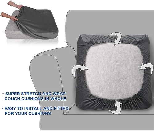 Vista 5 de Funda de cojín de terciopelo de 1, 2 y 3 plazas, fundas para sofá en forma de L para perros, mascotas, niños, fundas protectoras de muebles