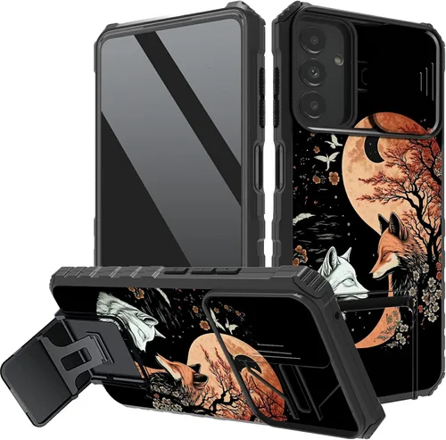 Vista 17 de Funda protectora para cámara Samsung Galaxy A14 5G, resistente y resistente con protección deslizante para lente deslizante, soporte integrado