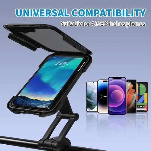Vista 9 de Soporte de teléfono impermeable para bicicleta, soporte para teléfono de bicicleta con pantalla táctil, bolsa universal impermeable para teléfono