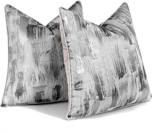 Vista 3 de vctops Funda de cojín decorativa abstracta gris de lujo, funda de cojín cuadrada suave para sofá, dormitorio, automóvil
