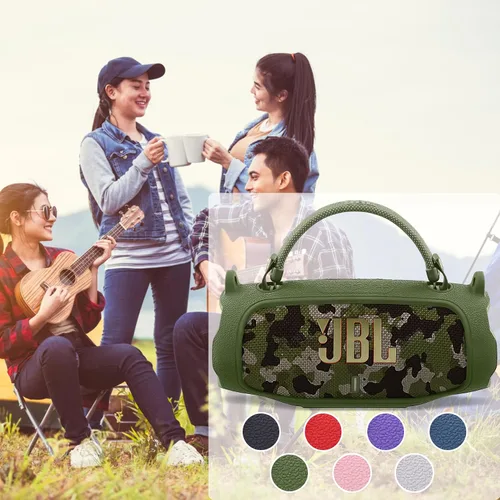 Vista 89 de Funda de silicona compatible con JBL Charge 5 Altavoz Bluetooth portátil impermeable (Cubierta de silicona negra)