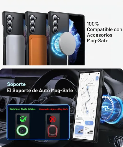 Vista 5 de NO.1 - Funda magnética para Samsung Galaxy Z Fold 6 con MagSafe Negro